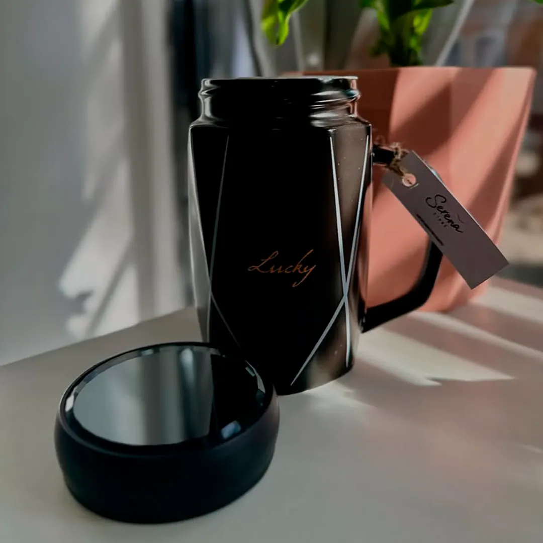 FRASCO LUCKY CERAMICA NEGRO